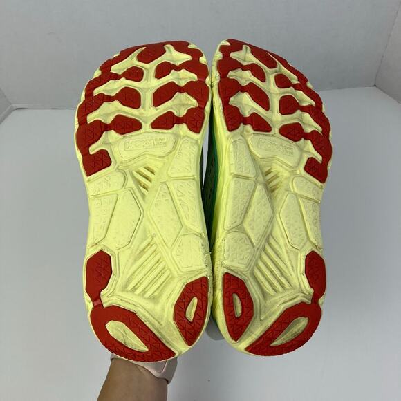 Hoka One One Womens Sz 8 Clifton 7 Running Shoes Light Green Yellow Mesh Lace-up - Picture 12 of 16